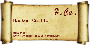 Hacker Csilla névjegykártya